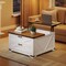White Lift Top Coffee Table with Hidden Storage and Drawers for Living Room